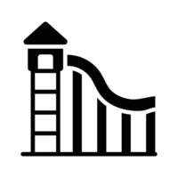 A water slide symbolizing fun, water parks, and summer activities.. vector