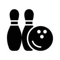 Bowling setup with pins and ball for recreational games. vector
