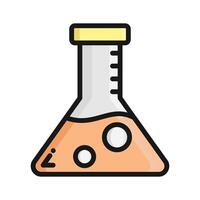 Liquid inside flask showing concept of lab experiment. vector