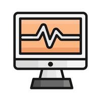 An amazing icon of an ECG machine, measuring heart rate, cardiac health monitoring.. vector