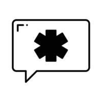 Icon of a speech bubble symbolizing medical consultation and advice..,., vector