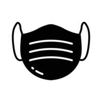 Face mask icon, perfect for displaying health and safety information.., vector