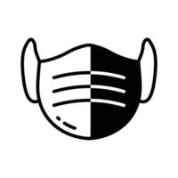 Face mask icon, perfect for displaying health and safety information..,., vector