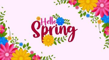 hello spring background for banner vector