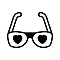 A pair of heart-shaped glasses symbolizing love, fun, and style.,. vector