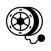 A classic yoyo toy icon used for tricks and play.,. vector