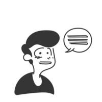a man with a speech bubble above his head vector