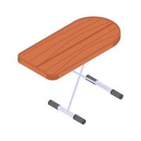 An isometric icon of a simple, folding ironing board. vector