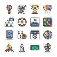 A collection of icons representing various activities and entertainment options vector