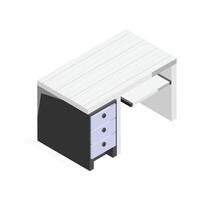 A simple office desk with drawers, ideal for workspace vector