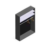 An isometric view of a modern, minimalist wardrobe. vector