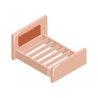Classic wooden single bed frame without mattress, durable and simple vector