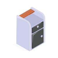 An isometric icon of a stylish small storage unit. vector