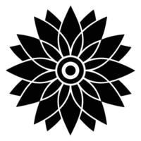 a black and white flower graphics vector