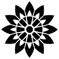 a black and white flower design art graphic vector