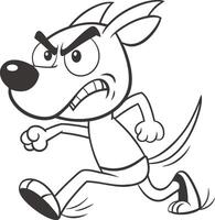 cartoon dog running with angry expression vector