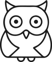 an owl is shown in a line drawing vector