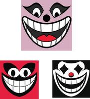 four different cartoon faces with different expressions vector