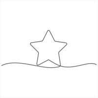 Single Line Star Drawing continuous one line art vector