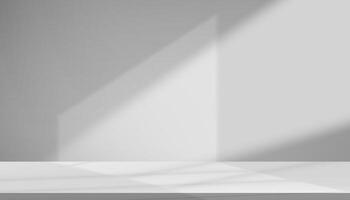 White Background,Studio wall grey with shadow on floor podium for Product Presentaion,Kitchen room with spring bright light. minimal backdrop display mock up vector