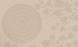 Zen background,Clam Japanese garden with cherry flower shadow on sand texture with circle pattern for Buddhish mediration,harmony, banner Sand texture and simple spiritual for Zen like vector