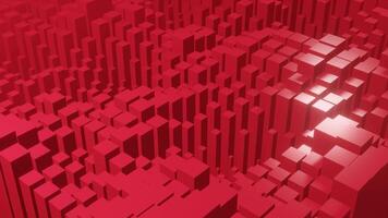 abstract red cubes geometric background, motion design 3d render looping animation video
