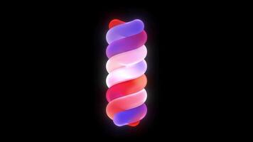 abstract colorful soft rotating 3D loop on black background video