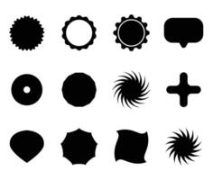 Set of circle shapes Polygonal elements geometric design vector