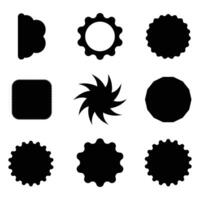 Set of circle shapes Polygonal elements Black design vector