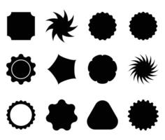 Set of flower shapes and basic elements design vector