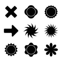 Set of circle shapes Polygonal elements vector