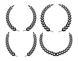 Set of laurel leaf wreaths elements design vector