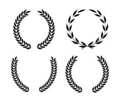 Olive laurel Circle branches decorative elements vector
