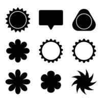 Black trade labels and shape set design vector