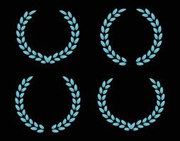 Light color silhouette circular laurel foliate design vector