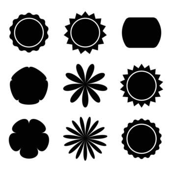 Set of circle shapes basic elements creation vector