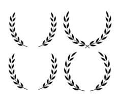 black color circular laurel foliate design vector