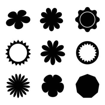 Set of flower shapes and basic elements design for designer vector