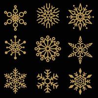 Minimalist Snowflake Icons Set vector