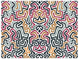 Colorful abstract pattern featuring curvy, intertwining lines in shades of red, black, green, and orange on a white background. vector