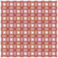 A repetitive geometric pattern featuring interlocking red and yellow shapes against a white background, creating a floral design. vector