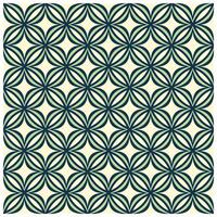 A geometric pattern featuring overlapping floral shapes in navy blue against a light cream background, creating a harmonious design. vector