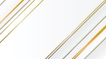 Sleek white and gold abstract design with diagonal lines, modern textures, and subtle typography elements. vector