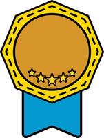 A octave shape medal with stars on it vector