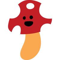 A cartoon mushroom with a smile on its face vector