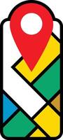 sticker to get location gps form vertical form vector