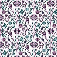 repeating flower pattern with intricate botanical elements for seamless wallpaper fabric and textiles vector