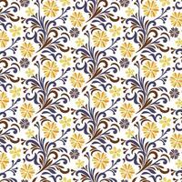 tropical wildflower pattern with blooming flowers and leafy textures for seamless wrapping and fabric vector