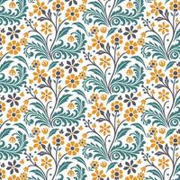 seamless wildflower pattern with blooming flowers and leaves for stylish fabric and decorative prints vector