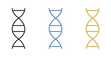 Set of DNA line icon on white background. vector